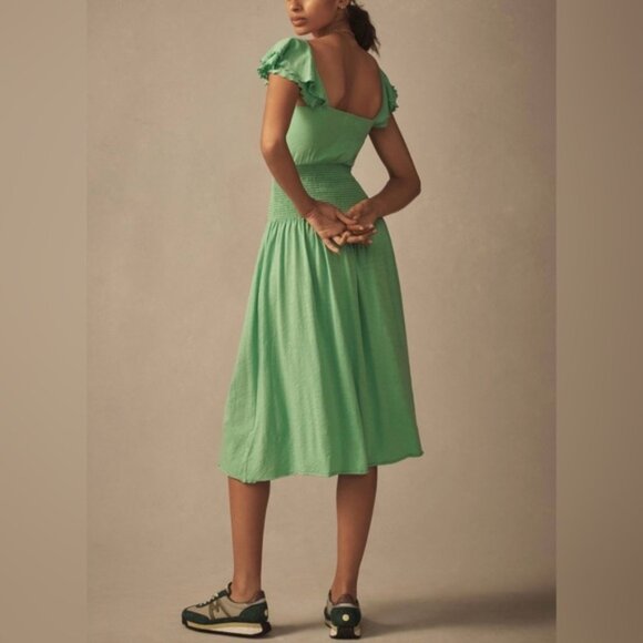 NWT Size L  Nation LTD Brittini SmockedWaist Midi Dress - Picture 2 of 16